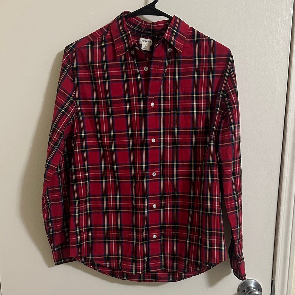 EUC Crewcuts Plaid Long Sleeve Button Down Shirt size 14